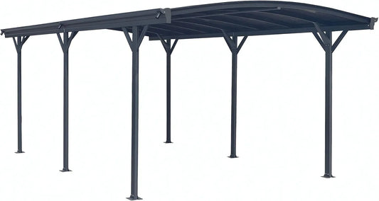 Carport Design, Farbe wählen:Farbe Grau, London Aluminium Doppelstegplatten Beschichtung gegen UV-Strahlung