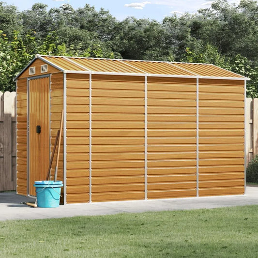 Gerätehaus 3188277 ZEYUAN, Hellbraun 191x300x198 cm Verzinkter Stahl, Gartenhaus, Fahrradgarage, Gartenhütte, Geräte Schuppen, Gartengerätehaus