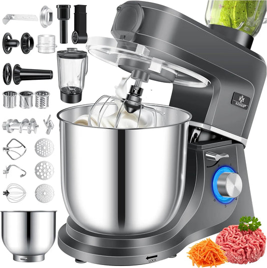 Kesser Küchenmaschine K-KM 3000, mit 3 Rührwerkzeuge, Fassungsvermögen 1,5L Entsafter, Pasta & Gebäckformen, 3 in 1 Universal, Zubehör-Set