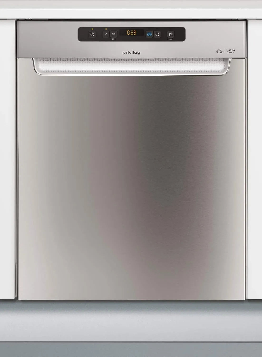 Geschirrspüler 3T133, Privileg RUO A F X Unterbau 60 cm, 14 Maßgedecke, Fast&Clean 28', Energieklasse D, Auto Door, Push&Go, Option Multizone