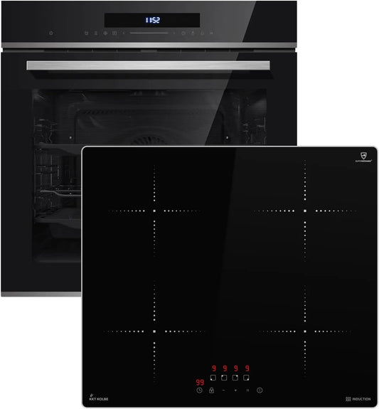 Induktionskochfeld EB8019EDP IH85900ED SET8019IH859ED, Pyrolyse, Grill, Heißluft, Automatik-Timer, Autarkes Herdset: 60cm Einbaubackofen + 59cm