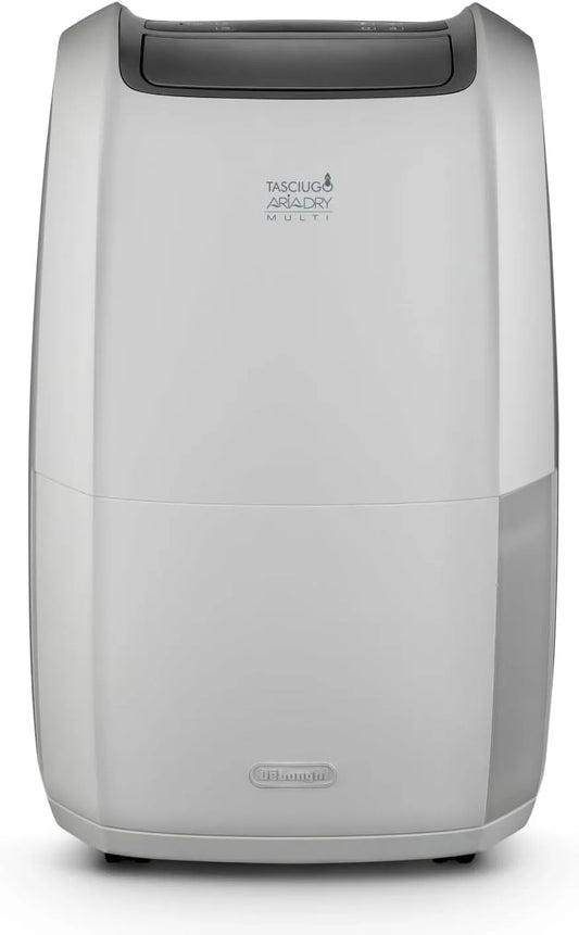 De'Longhi Luftentfeuchter DDSX225, Fassungsvermögen 25L, Wäschetrockner, Tag Feuchtigkeitsentzug, Geringe Geräuschentwicklung, Weiß, 25L/Tag, Timer