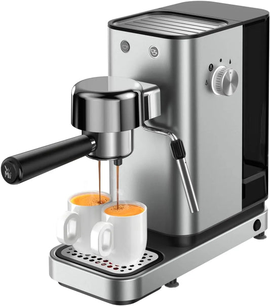 WMF Espressomaschine, Siebträgermaschine aus Edelstahl mit 15 bar Druck, ideal für 1-2 Tassen Espresso, Lono Silk, Crema Assist & Milchaufschäumer