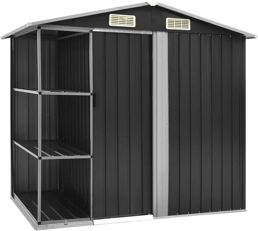 Gartenhaus Model47106, Verzinktes Eisen, Maße 205x130x183 cm, mit Gestell Anthrazit, Outdoor Storage, Kunststoff