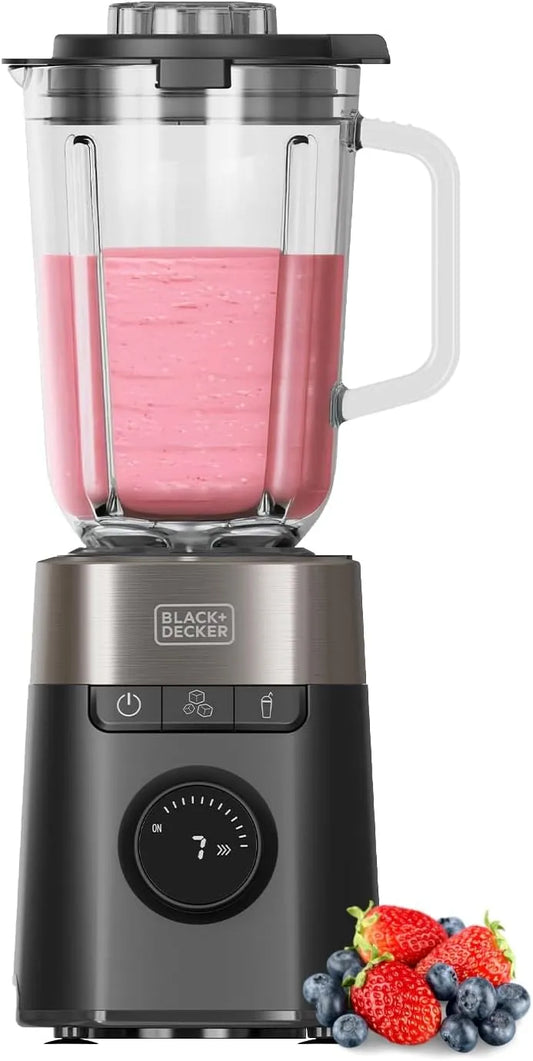 Black+Decker Standmixer BXJB1201E, 8 Geschwindigkeitsstufen, Leistung 2200W, Fassungsvermögen 2,2L Glasbehälter, 8 Geschwindigkeitsstufen