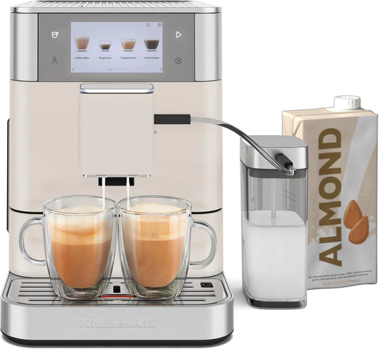 KitchenAid Espressomaschine KES8558PL, Porzellanweiß, Vollautomatische mit Milchaufsatz und pflanzlichen Milchoptionen