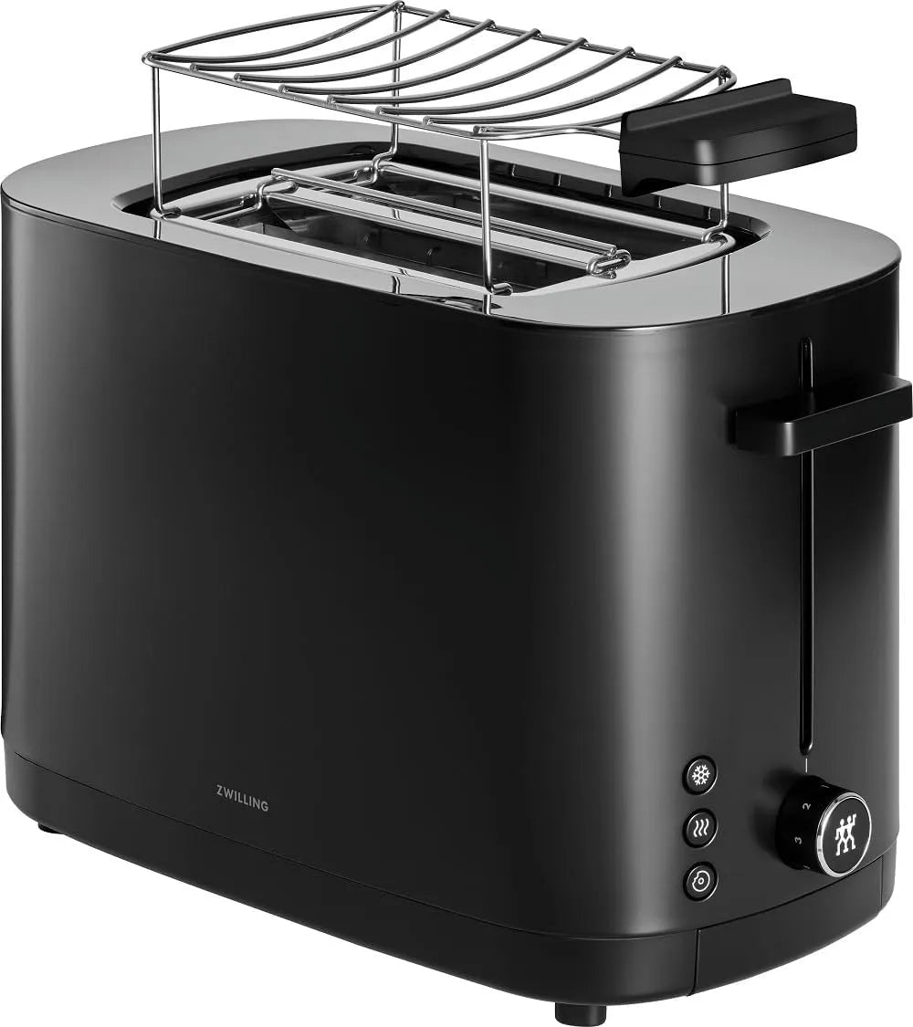 Toaster ZWILLING ENFINIGY, 2 Schlitze kurz für 2 Scheiben, mit 3 Automatikprogrammen, 7 Bräunungsgraden und Abschaltfunktion, in Schwarz