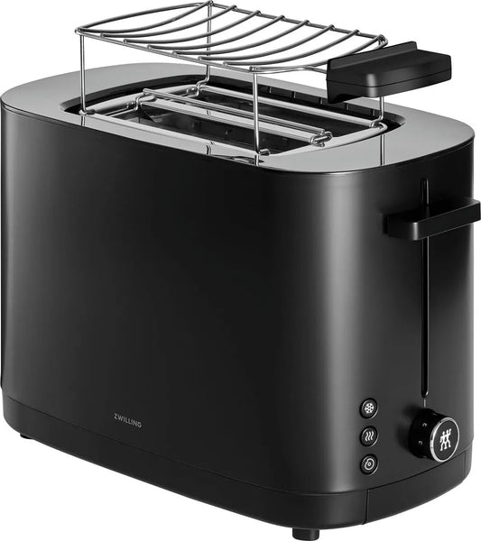 Toaster ZWILLING ENFINIGY, 2 Schlitze kurz für 2 Scheiben, mit 3 Automatikprogrammen, 7 Bräunungsgraden und Abschaltfunktion, in Schwarz