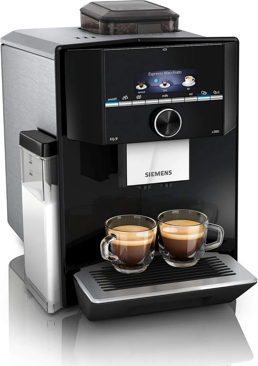 Siemens Kaffeevollautomat EQ.9 s300 TI923509DE, 10 individuelle Nutzerprofile, mahlwerk, Antikalk, extra leise, Leistung 1500 W, Milchbehälter