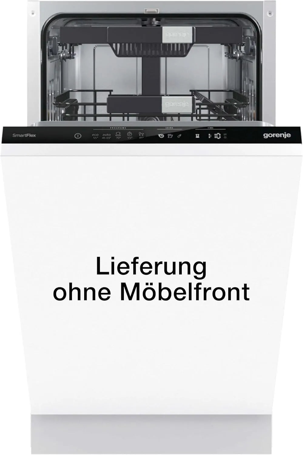 Gorenje Geschirrspüler GV583C10, Breite 45cm, 10 Maßgedecker, Spültemperatur bis 65°C, Vollintegrierbarer, TotalDry automatische Türöffnung