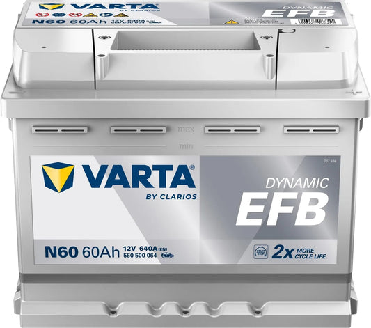 Modell Dynamic EFB N60 Varta Blue, Dynamic EFB, 60 Ah 640 A, kompatible mit PKW, lithium metal