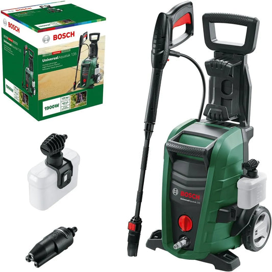 Bosch Hochdruckreiniger 3-in-1-Düse, Home and Garden UniversalAquatak 135, 7 m Schlauch, 5 m Kabel, 1900 Watt, Schaumdüse, transparenter Wasserfilter