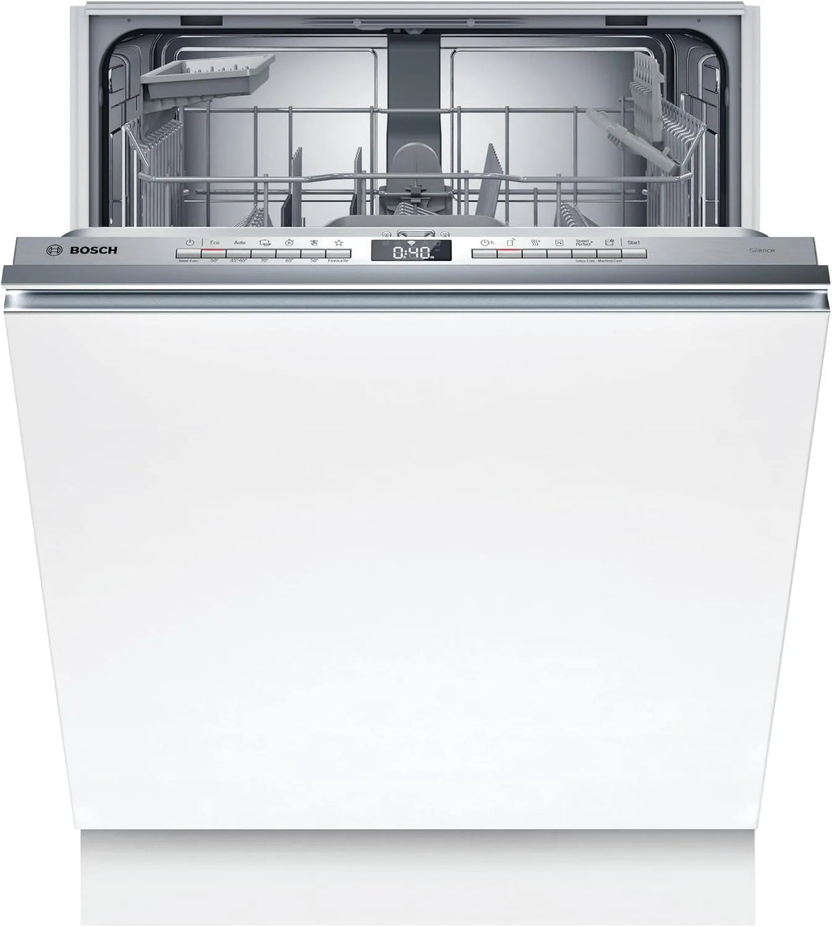 Bosch Geschirrspüler SMV4HTX14E, Serie 4 Vollintegrierter, Breite 60 cm, Smart Start, Silence Programm, VarioFlex Körbe, Info Light