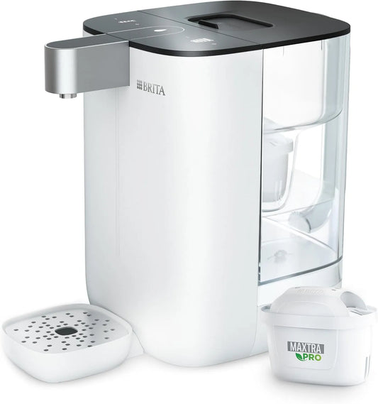 Cube BRITA Heißwasserspender, Wasserspender für zuhause, mit UV-C-Technologie, Fassungsvermögen 4L, weiß