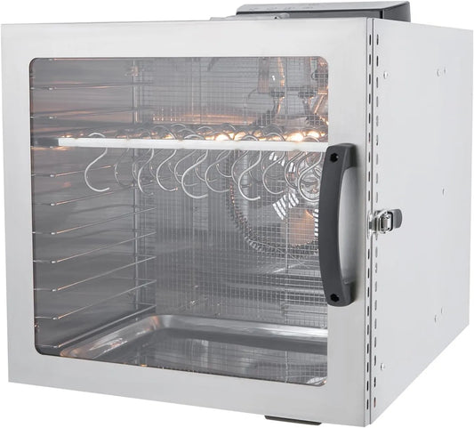Dörrautomat-1000W 24-h-Timer Edelstahl, mit. Ideal für Beef Jerky, Wurst, Fisch und Obst
