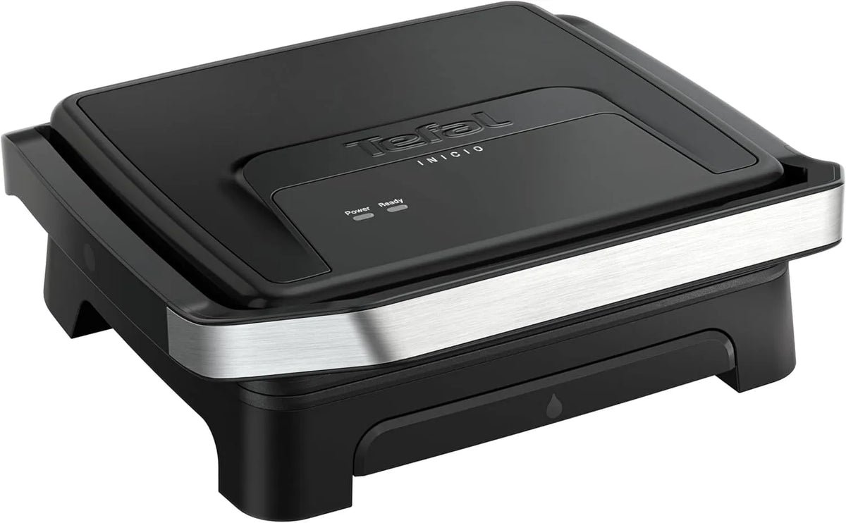 Tefal Grill GC271810, Leistung 2000 W, Edelstahlgehäuse, antihaftbeschichtete Grillplatten, Inicio Classic 2-in-1 Kontakt- und Paninigrill