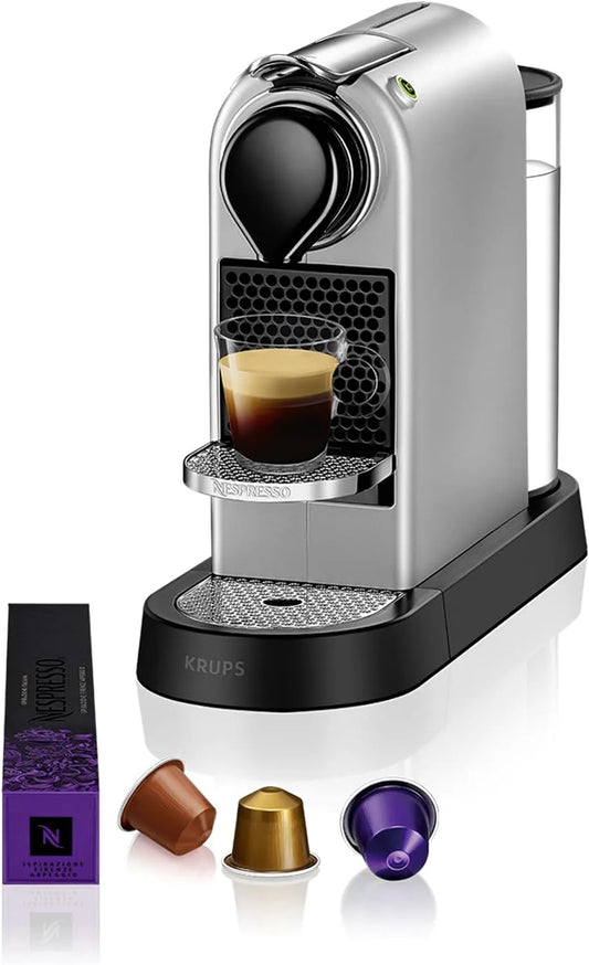 Nespresso Krups Kaffeemaschine XN741B, 1260 Watt, freistehende Espressomaschine, silber, Fassungsvermögen 1 Liter Wassertank, CitiZ