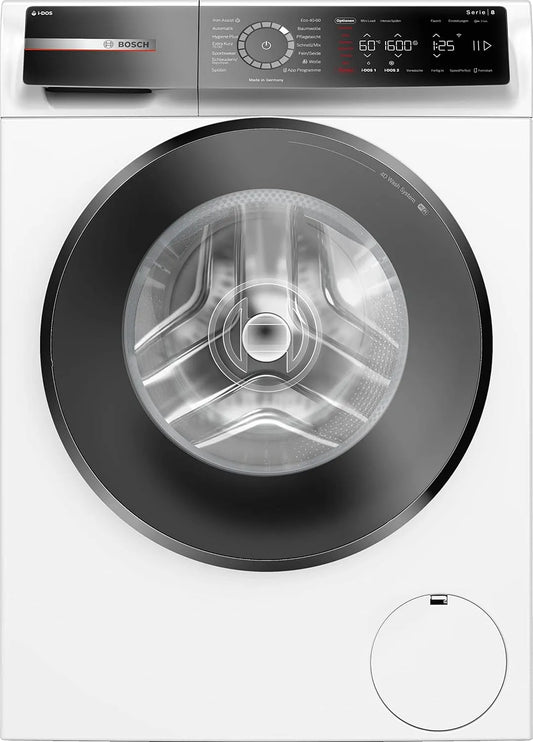 Bosch Waschmaschine WGB256A40 1-10kg 1600, Serie 8, Smarte, UpM, Made in Germany, Höchste Energieeffizienz, Iron Assist Dampf zum Entknittern