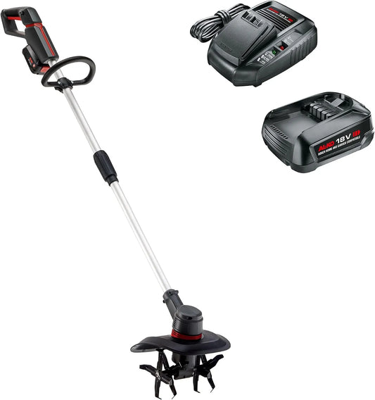 Motorhacke TL 1820 AL-KO Akku, 4x4 Metallmesser, Spannung 18 V Li-Ion Akku, 20 cm Arbeitsbreite, teilbarer Schaft, in Schwarz-Silber