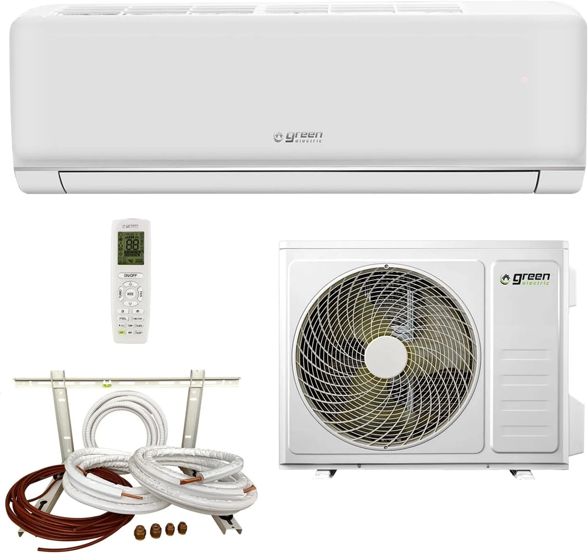 Modell R32 Mono Split 12000 BTU WiFi Energieeffizient A++ Plus Klimagerät, A+ Leistung 3, A+ 3,5 kW R32 mit Installationsset 5 Meter