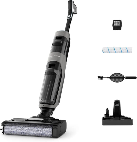 Rowenta Staubsauger 50min GZ5036WO, Selbstreinigungsfunktion, automatische Schmutzerkennung, für alle Hartböden, Laufzeit, Farbe Grau