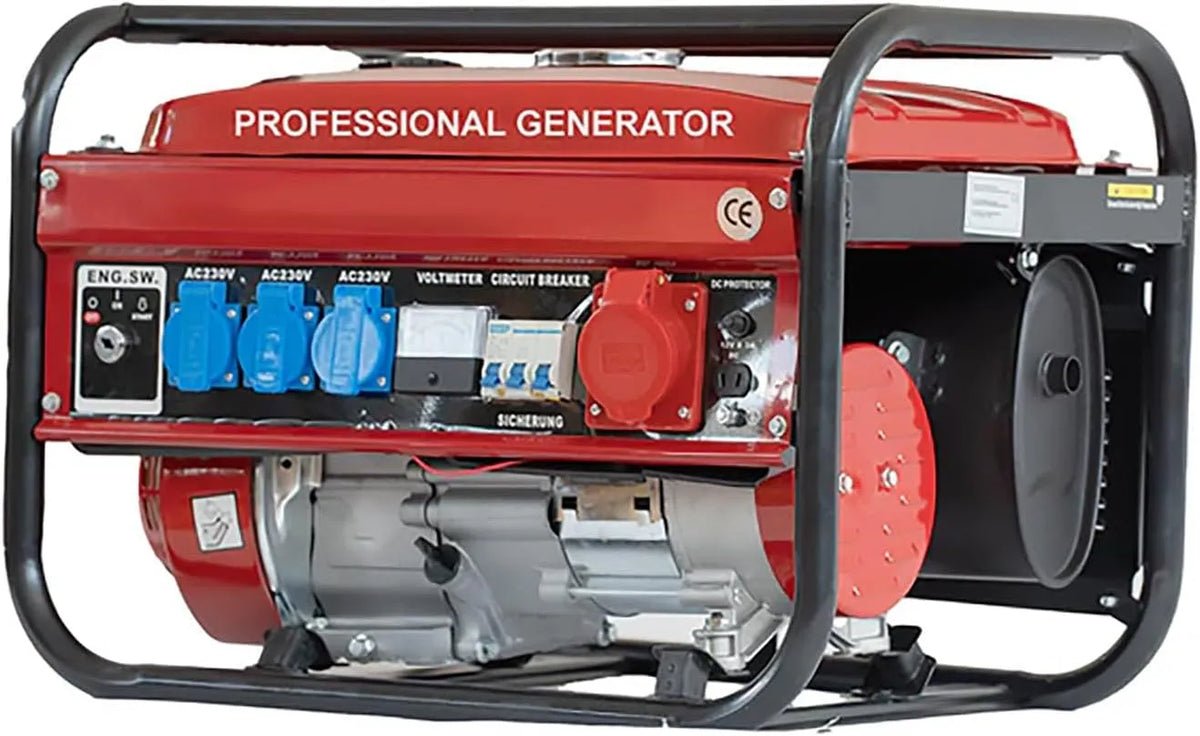 Stromerzeuger 5HP Notstromerzeuger, Generator Stromgenerator Aggregat 6500W, 4-Takt, Spannung 12V, 220, 380V, Luftkühlung