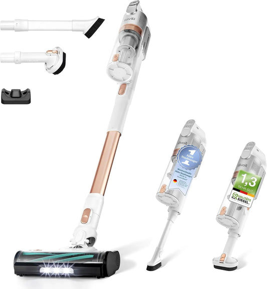 Staubsauger LVAC-200 Levoit - Akku, 4-in-1 Vacuum Cleaner, Kabellos, Teppiche, Auto, Laufzeit für 75㎡, 99,9 Prozent Filterleistung, Hartböden, Gold