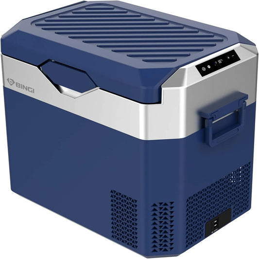 Kompressor BINGI, Kühlbox 30 Liter Tragbarer Auto-Kühlschrank 12/24V DC und 230V AC Mini Gefrierschrank für Auto, 15℃ bis -18℃, LKW, Camping