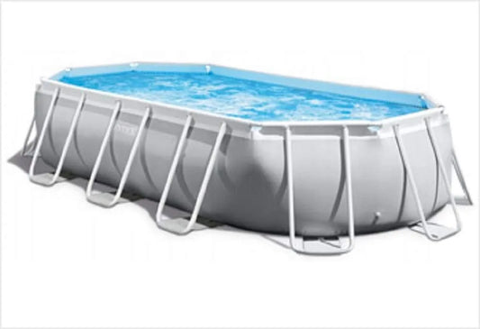 Intex Pool 16FT6IN 9FT 48IN, 122 cm hoch, X X PRISM FRAME OVAL, Ovaler Prismrahmen, Schwimmbad, Freizeit, Entspannung, Schwimmen, Familienspaß