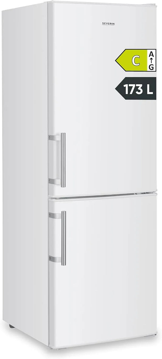 Severin Kühl-Gefrierkombination 4-Sterne-Gefrierfach DT 8770, Kühlen 121L, 124 kWh, LED Beleuchtung, weiß, 142,5 cm Höhe, Gefrieren 52L, Metall