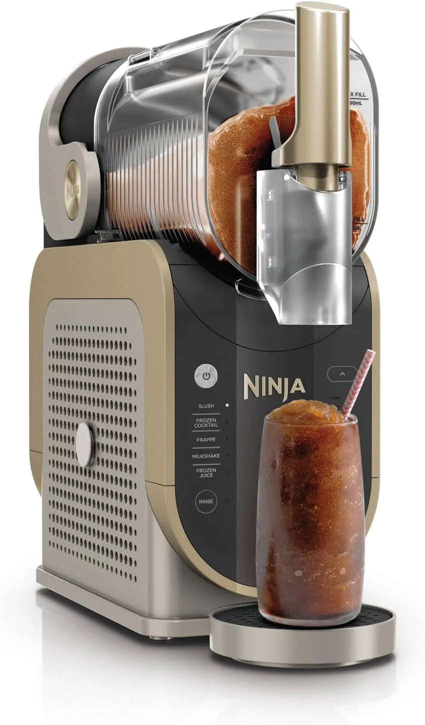 Ninja Modell FS301EUSTGD, SLUSHi Maschine für Slush, Frappé, ohne Eis oder Vorbereitungsaufwand, Stone Gold, fasst 1,9 L, Eis-Cocktails