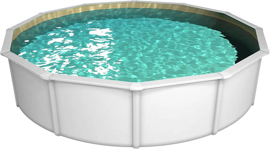 Pool 012141SA, Ø 360 x 120 cm, Robuster in Weiß für bis zu 11.000 l Wasserinhalt, STEINBACH Stahlwandpool Set Nuovo de Luxe II