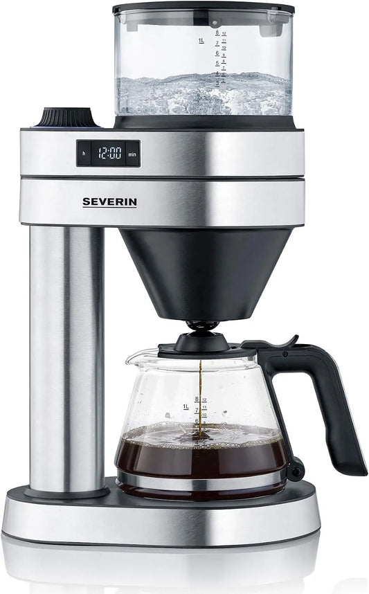 Severin Kaffeebereiter KA 5760, Kaffeemaschine mit Timer, wie von Hand aufgebrüht mit dem für bis zu 8 Tassen, Filterkaffeemaschine 'Caprice'