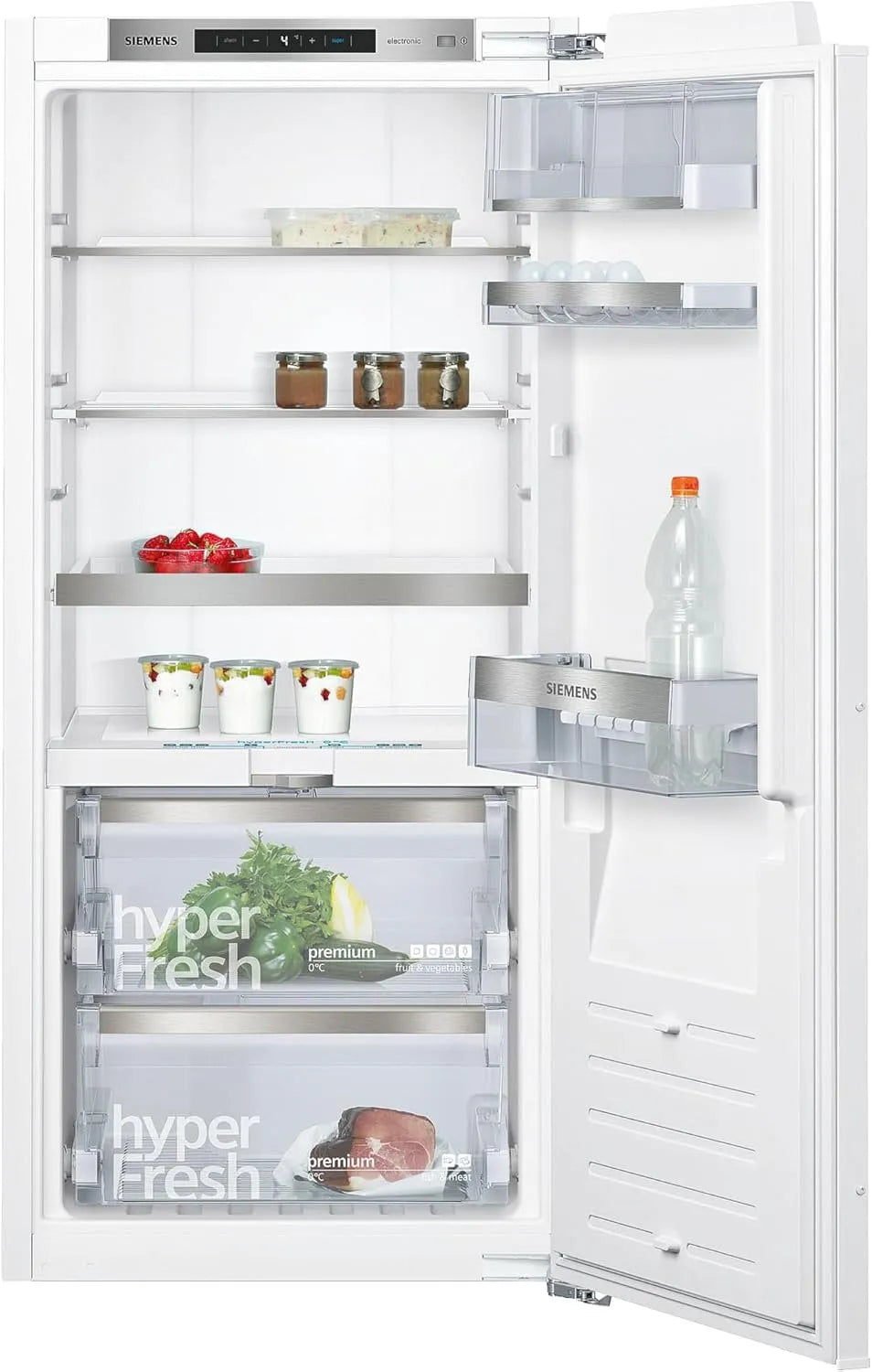 Siemens Kühlschrank KI41FADE0 iQ700, 138 kWh pro Jahr, Fassungsvermögen 187L, hyperFresh 0°, Einbau, LED Beleuchtung, superCooling, Flachscharnier