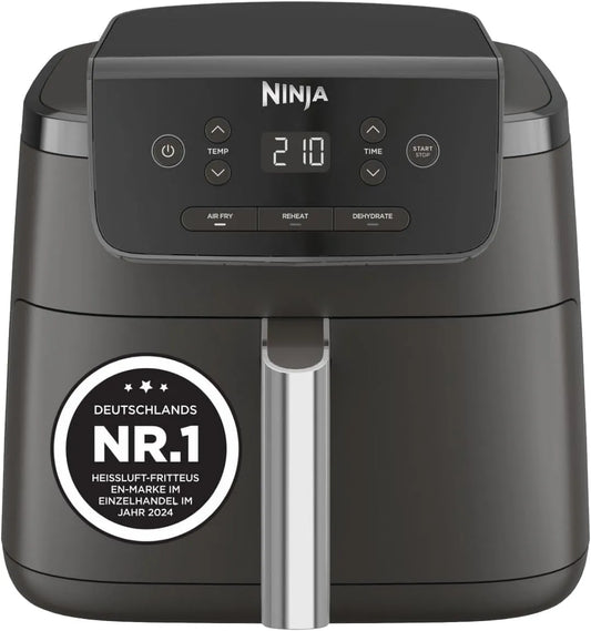 Ninja Heißluftfritteuse 3in1 AF110EU, Luftfritteuse 4,7L Luftfritteuse Fritteuse 1-2 Portionen Digital Tiefkühlfach
