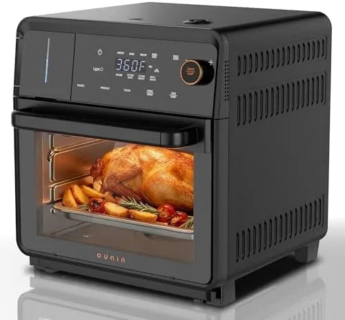 Backofen, 11-in-1 mit Dampffunktion, Dual Cook, Braten, Edelstahl-Innenraum, OUNIN Dampfbackofen 18L, 360° gleichmäßige Hitzeverteilung, Backen