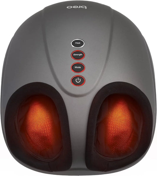Fußmassagegerät Breo Elektrische, bis Schuhgröße 46, Fussmassagegerät Elektrisch mit Wärmefunktion, Shiatsu Kneten, Rollen und Luftkompression