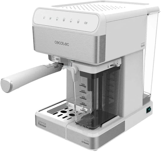 Cecotec Kaffemaschine Power Instant-ccino 20 Touch. 1350 W, 20 bar Druck, Siebträger, Milchbehälter, Weiß, 1'4 L Wassertank, Thermoblock